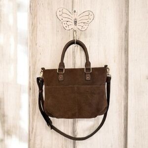 Sole Society Tote Crossbody Suede Animal Print Lining Tote With Crossbody Strap